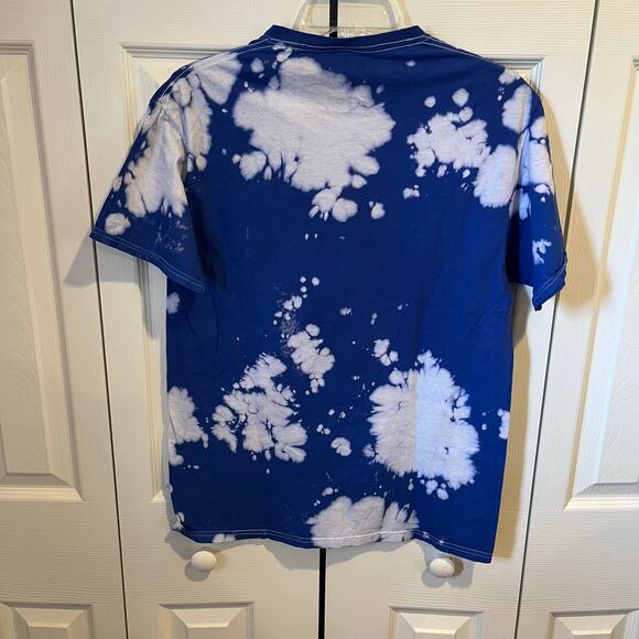 Def Leppard Animal 1987 Band Tee Bleach Tie Dye Blue White Medium NWOT - Picture 2 of 5